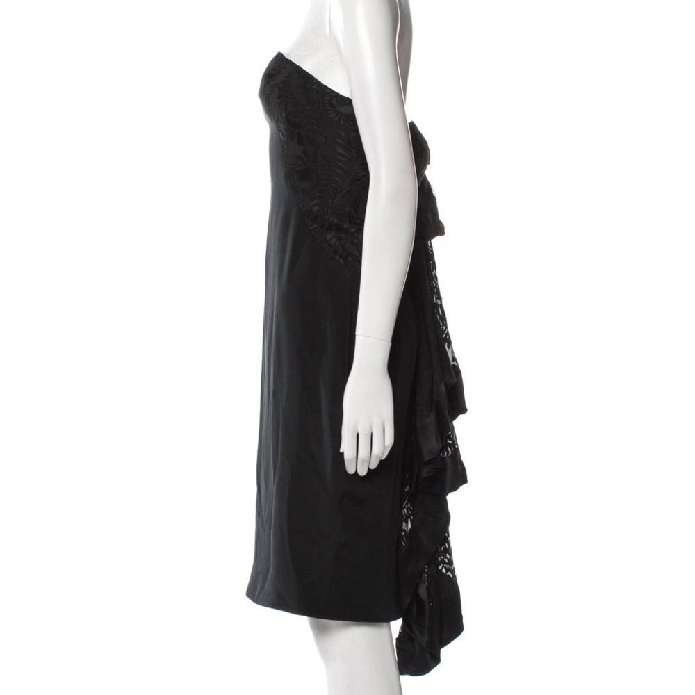 Marchesa Notte, Silk Dress,Black,Ruffle Embellishment,Strapless,Stunning,Size 2 - Picture 3 of 10